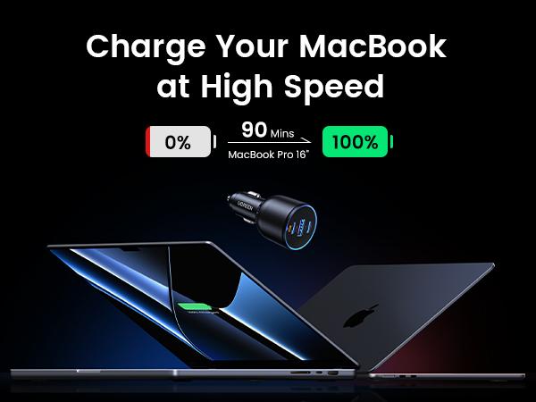 UGREEN 130W Car Charger with 3.3FT Cable, USB-C Input, Compatible with iPhone 17 16 Pro Max, Galaxy S24 Ultra, iPad, Car Accessories Deals for You,September Restock，TikTokShopBlackFriday ,TikTokShopHolidayHaul