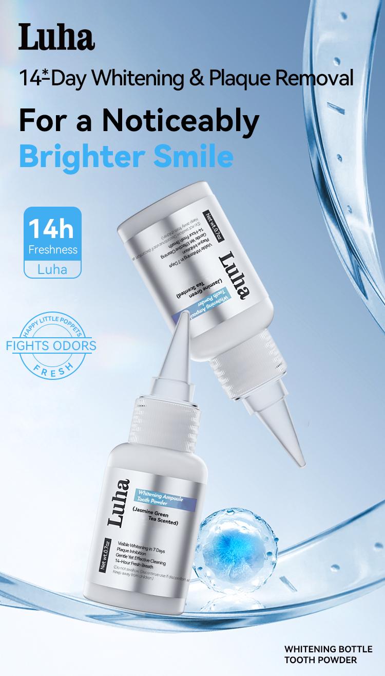 Luha Teeth Whitening Powder for Yellow Teeth Tea Coffee Stains Tartar Plaque 14 Days to 5 Shades Whiter Non Medical Oral Oral Oral