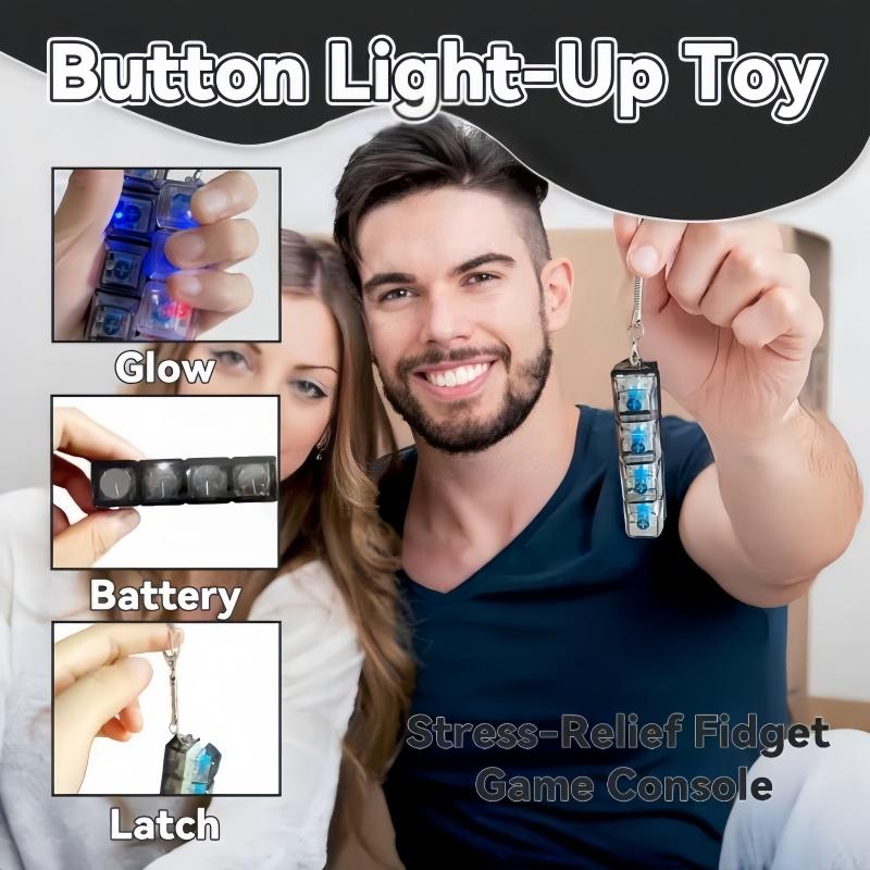 Summer 2026 Fun Keycap Keyboard Keychain, Clear LED Keyboard 4 Keys Toy Keychain for Women & Men, Fashion Gift