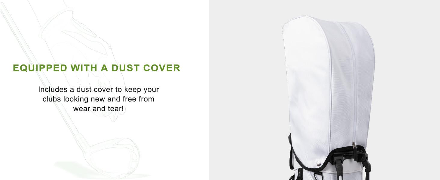 UNIHIMAl Lightweight Golf Stand Bag with 5 Way Full-Length Dividers, Semi-Concealed Stand, Folding Base, Adjustable Dual Straps and 8 Pockets White