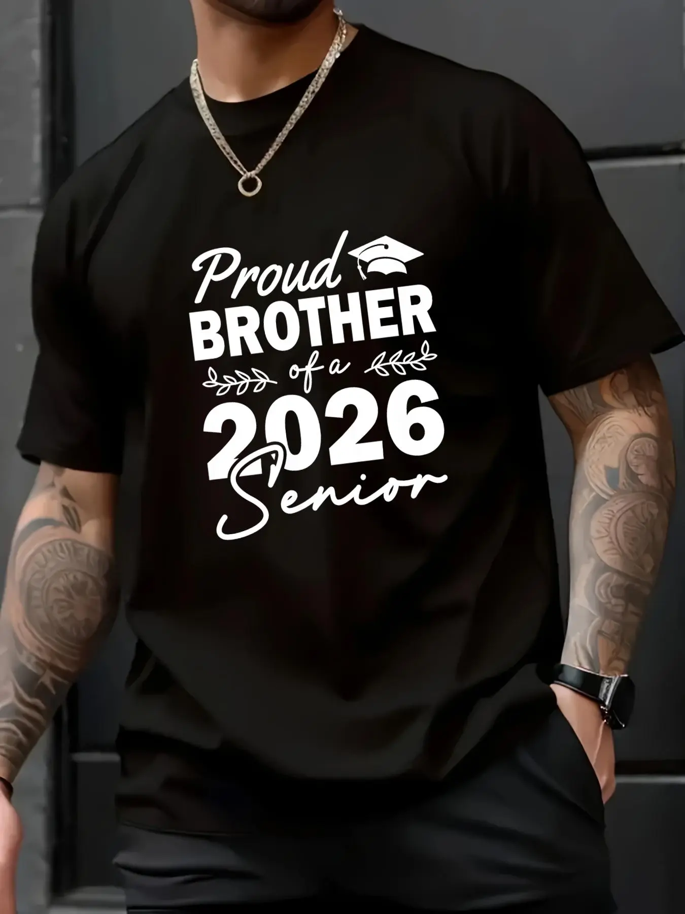 100% Cotton Unisex Senior 2026 Proud Brother Of A Class Of 2026 Senior Graduate T-Shirt– Cute & Comfy, Instagram Aesthetic, TikTok Fashion Tee
