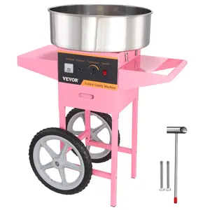 Electric Cotton Candy Machine with Cart, 1000W Commercial Floss Maker with Stainless Steel Bowl, Sugar Scoop and Drawer, Perfect for Home, Kids Birthday, Family Party