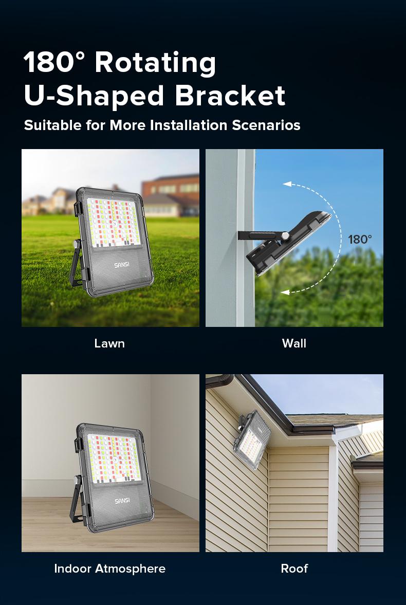 SANSI Christmas RGBW LED Outdoor Flood Lights 80W/120W/160W, Energy Efficient, Ideal for Pool Parties, Stage, & Landscape, IP66 Waterproof, 2-Pack, Perfect for Halloween , Halo Landscape Light, Outdoorfun Decorative TikTokShopBlackFriday