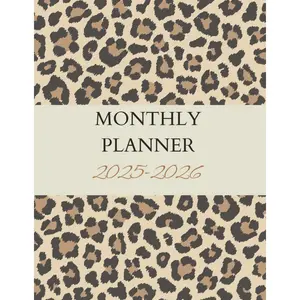 2025-2026 Monthly Planner leopard themed cover: Two Year Calendar Schedule Organizer, Important Dates & Birthday Log, Emergency Contacts & Medical ... Log - 8.5 x 11 in 24 Months of Planning Paperback – August 24, 2024