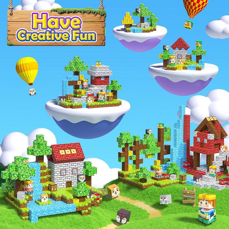 Magnetic Blocks with Drawstring Bag Mine Magnet World Building Toys STEM Montessori Sensory Toys Birthday Couple Christmas Gifts