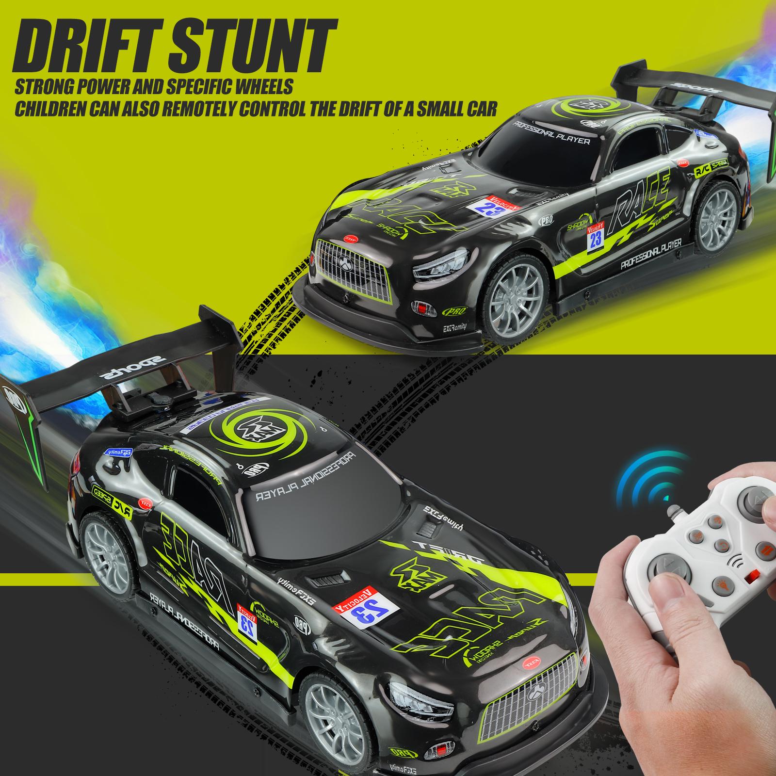 1:16 Alloy Drift RC Car - 4WD Remote Control Drift Car with Flashing LED Lights, Precision Drift Tires, and Steam Nitrous for High-Performance Drift Action