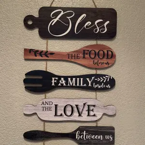 Wooden Kitchen Wall Decor Set, Rustic Utensil-Shaped Hanging Art with Hemp Rope, Wall Decor for Home, Kitchen and Dining Room, Farmhouse Wall Art #GLOBAL PICKS #GLOBAL PICKS