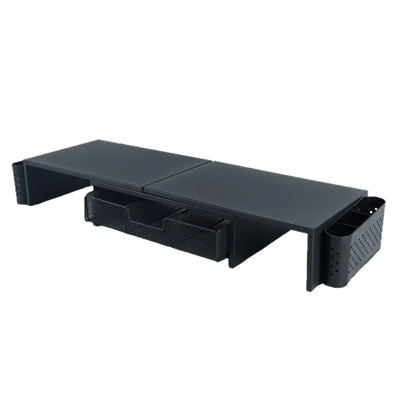 Height-Adjustable Metal Frame Desktop Monitor Riser with Drawer Storage, Ergonomic Adjustable Platforms & Stands, Desk Stand to Elevate Your Screen, Reduce Neck Strain & Organize Desk Clutter/Accessories (Office Furniture), Adjustable Drawers Platforms &
