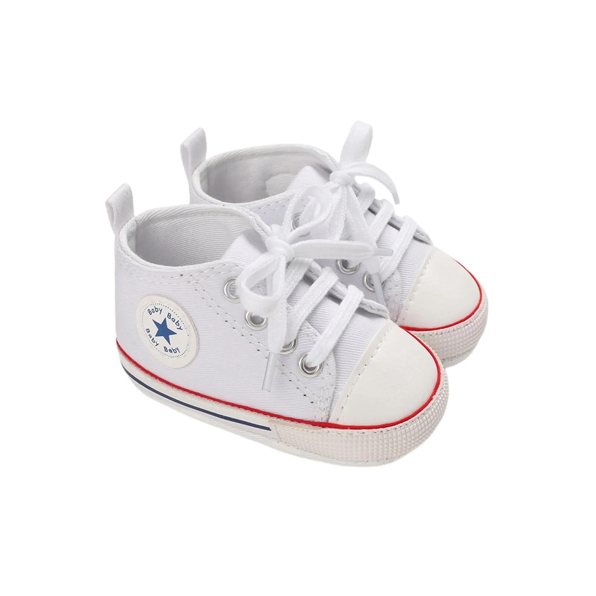 [Lullaby] Unisex Toddler Kids Shoes, 0-18 Months Patchwork Canvas Casual Wear, Anti-Slip Soft Sole Flat Sneakers for First Walkers,back to school