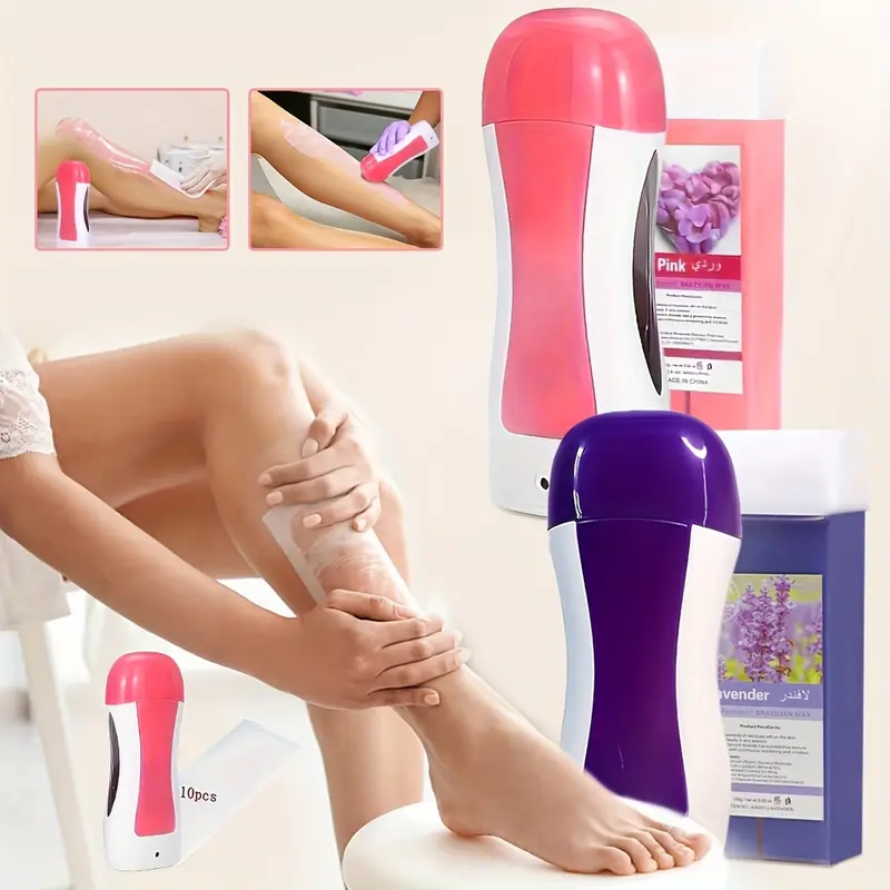 Viilife Rose Soft Wax Roller Refill - Body Hair Remover with 24 Months Shelf Life, Natural Approach Solution, Gentle for Sensitive-Skinned Adults, Floral Aroma, At-Home Arms & Legs Use, Body Care Tool with Storage Box