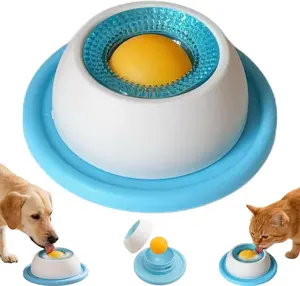 Lick Sphere for Dogs - Canine Anxiety Relief Bowl with Rotating Ball, Slow Feeder Dog Bowl for Liquid Treats, Yogurt, Broth to Reduce Stress & Prevent Fast Eating, Non-Slip & Easy Clean