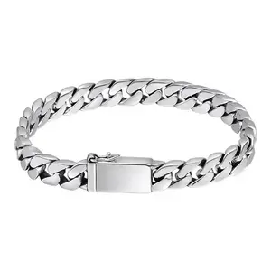 High Quality fashion Tide Personality Miami Cuban Chain Men's Metal Bracelet Classic Banquet Jewelry