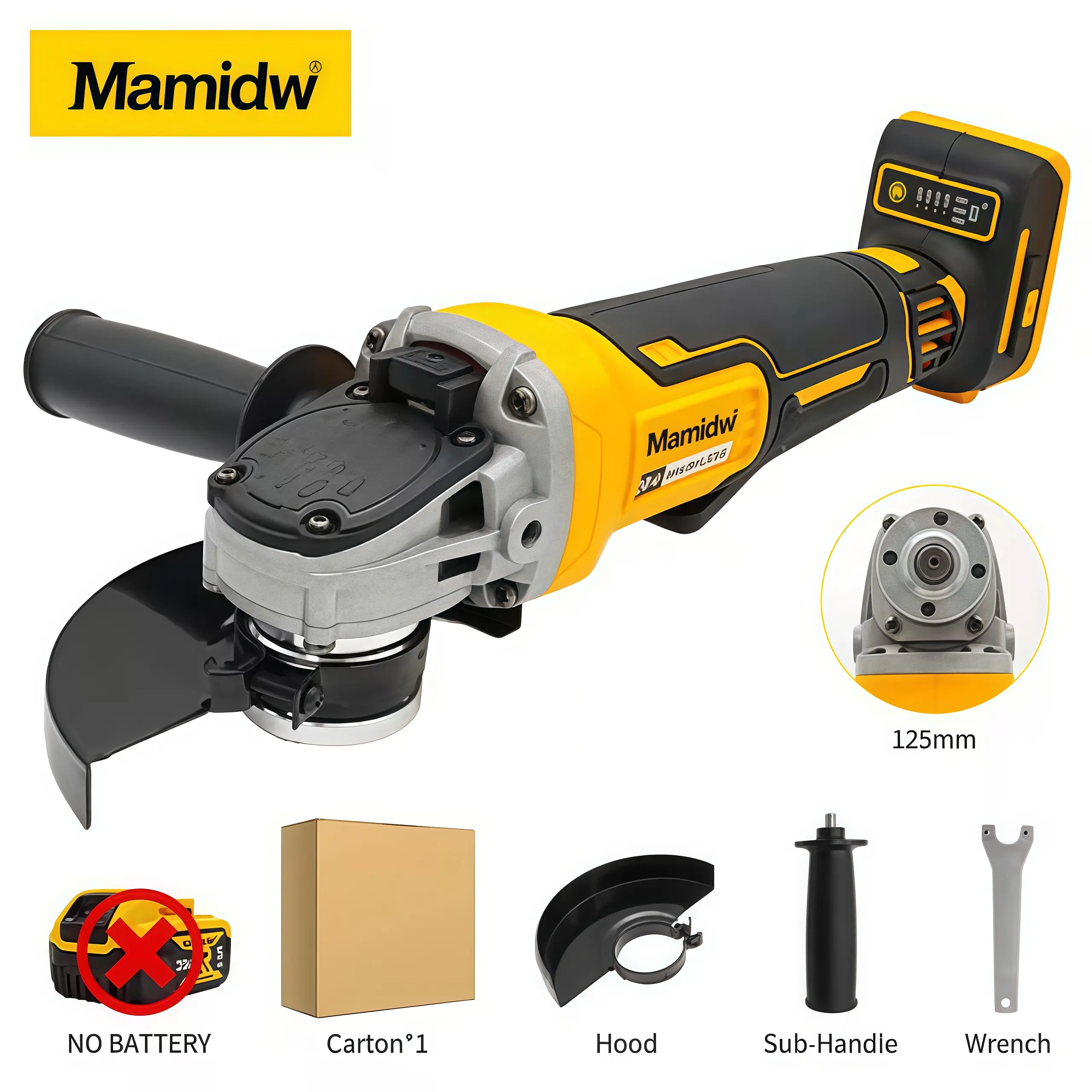 DEWALT 20V Max Brushless Cordless Angle Grinder (Bare Tool) - 4.5-Inch (125mm), 3 Adjustable Speeds, 3.24 lbs, 20V Max Battery Compatible, Polishing Grinding Machine, Rubber Grip, Side Handle, for Cutting Tasks/Diy Users, Home Projects (Tools & Hardware)