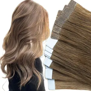 3*0.8cm Mini Tape In Hair Extensions Human Hair,Tape In Hair Extensions,10PCS/Pack,12inch-24inch Long Hair Extensions,Brazilian Remy Hair Extensions,Black/Brown/Blonde Hair Extensions For Women Add Volume,Daily Hair Extensions,Natural Invisible Hair
