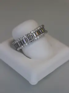 Moissanite Band Ring D Color | 925 Sterling Silver | Brilliant Sparkle Wedding Band