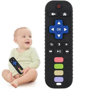 Baby Teether Toy – TV Remote Shape Chew Toy for Infants 3-24 Months, Teething Relief, Perfect Easter & Birthday Gift (Black)
