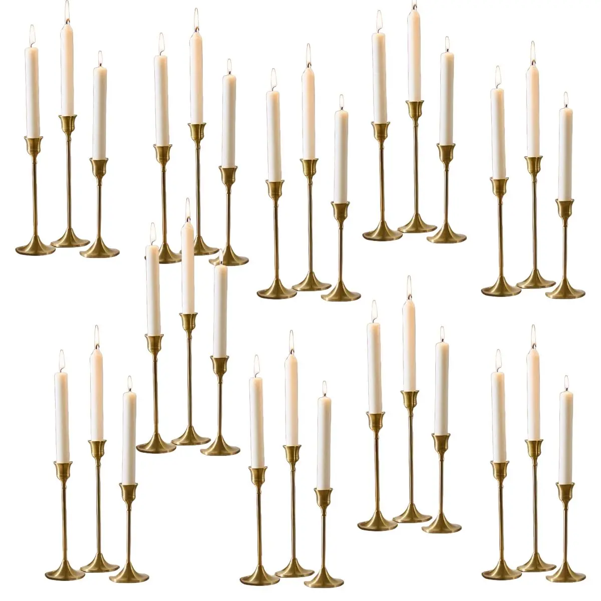 Elegant Romantic Vintage Metal Taper Candle Holders, 30-Piece Set Candle Stands, Candlestick for Wedding, Dinner, Halloween and Home Interior Decor Ornaments, Home Dining Decor, Interior Decoration Accessories, Decoration Items