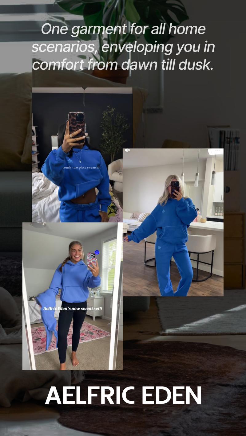 AELFRIC EDEN Cloud Classic Unisex 2 Piece Set Oversized Hoodie & Baggy Sweatpants Y2K Lounge Sweatsuit