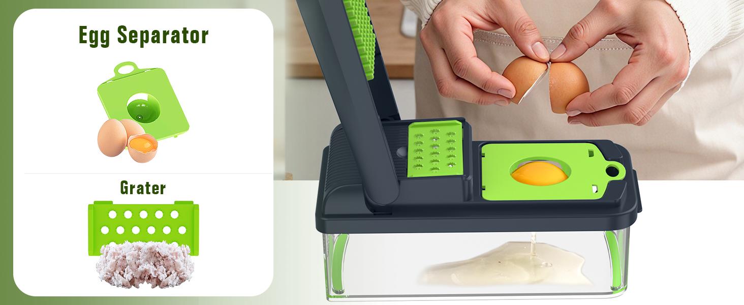 HOMEHACKS Vegetable Chopper,14-in-1 Multifunctional Food Chopper,Professional Onion Chopper with 7 Blades,Vegetable Cutter with Container for Salad,Potato,Carrot,and Garlic; Essential Kitchen Tool