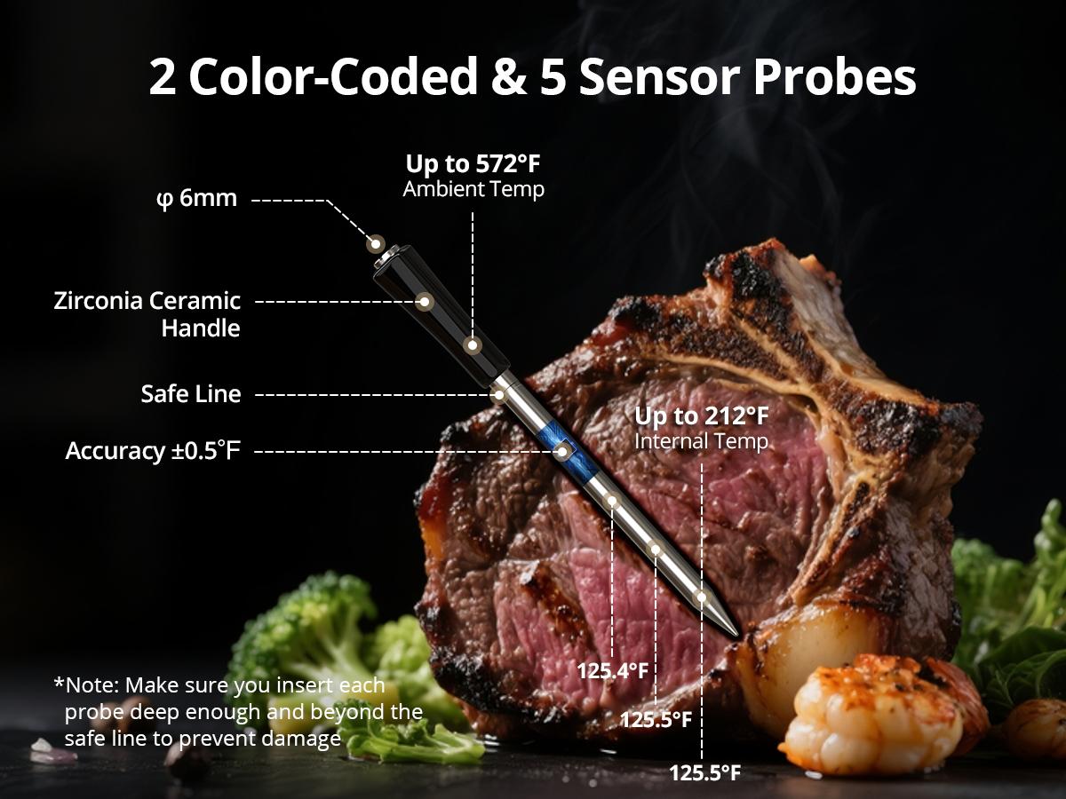 INKBIRD Smart Bluetooth Wireless Meat Thermometer with App for Real-Time Monitoring & Control Ideal for Barbecues Ovens Grills and Smokers-TikTokShopHolidayHaul