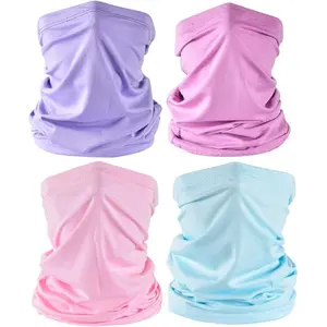 UV Face Mask Neck Gaiter – Dust & Sun Protection Bandana, Magic Scarf, Balaclava for Running, Fishing, Biking, Outdoor Sports – 4 Pack