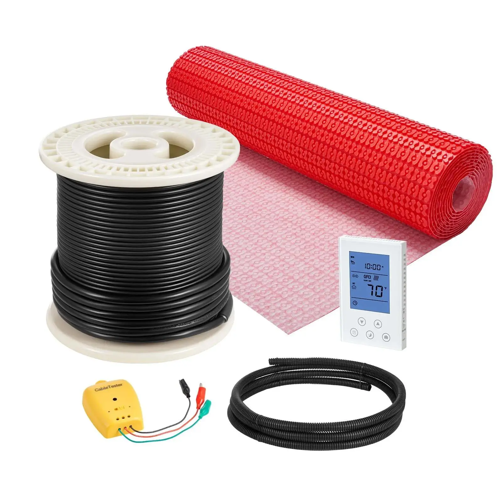 【SummerFinds】VEVOR 80 sqft Floor Heating Mat System,  120V Electric Radiant Heated Floor System, with Decoupling Membrane & Smart Control Thermostat & Alarm, Easy Installation for Tile, Stone, Vinyl