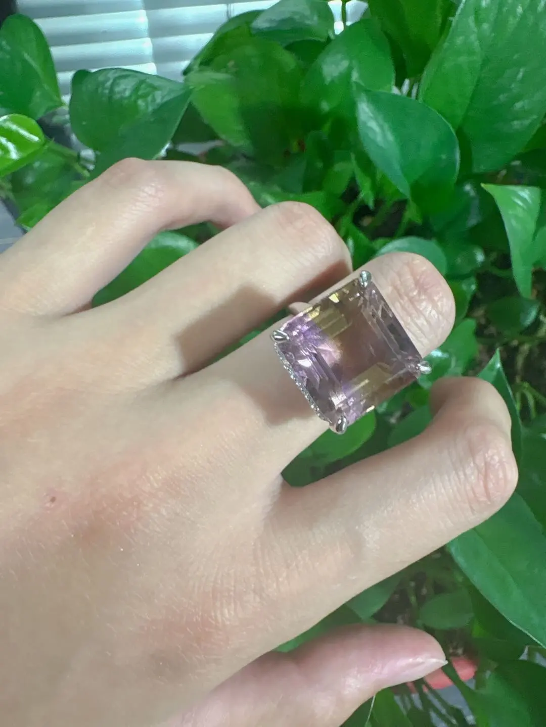 Evelyn(23343)gc.S925 ametrine adjustable ring