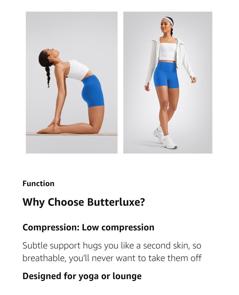 CRZ YOGA Womens Butterluxe Biker Shorts 4'' - High Waisted Booty Workout Volleyball Yoga Spandex