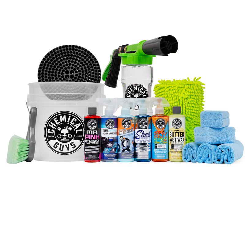 CHEMICAL GUYS All Season Arsenal Detailing Kit (15pc) – Complete Car Cleaning Kit for Interior & Exterior | Foam Cannon, Car Soap, Tire Shine, Wheel Cleaner, Microfiber Towels, Protectants & More