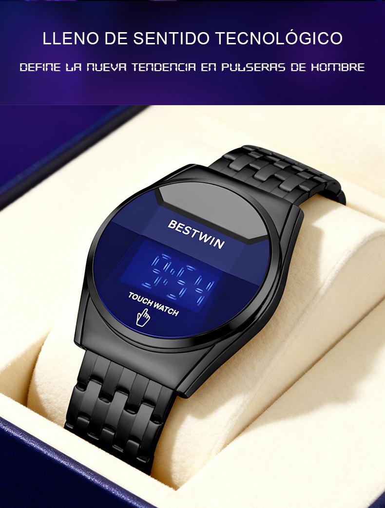 【Jumpstart sale】Touchscreen Racing Sport watch Luxury Mens Racing Sport ​Iridescent diamond-shaped mirror surfacet WatchMultifunction Chronograph  Stainless Stee! Casual Business Stvle Perfect Giftfor Him fashionable wristwatch time display