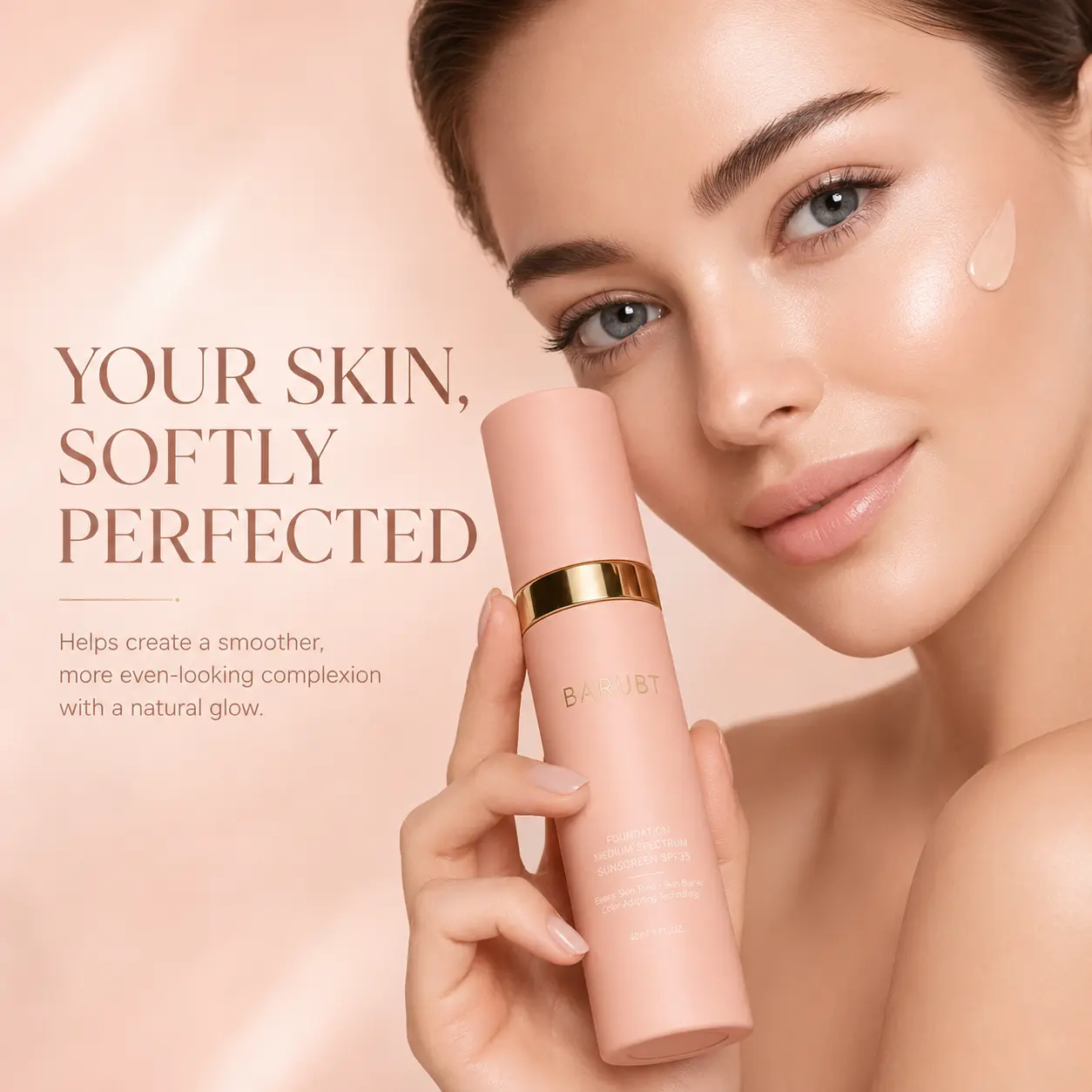 BARUBT Microbe Liquid Foundation - Full Coverage Cosmetic for Daily Use, Effortless Radiant Glow, Flawless Smooth Finish, Long-Lasting Without Fading or Settling Into Lines