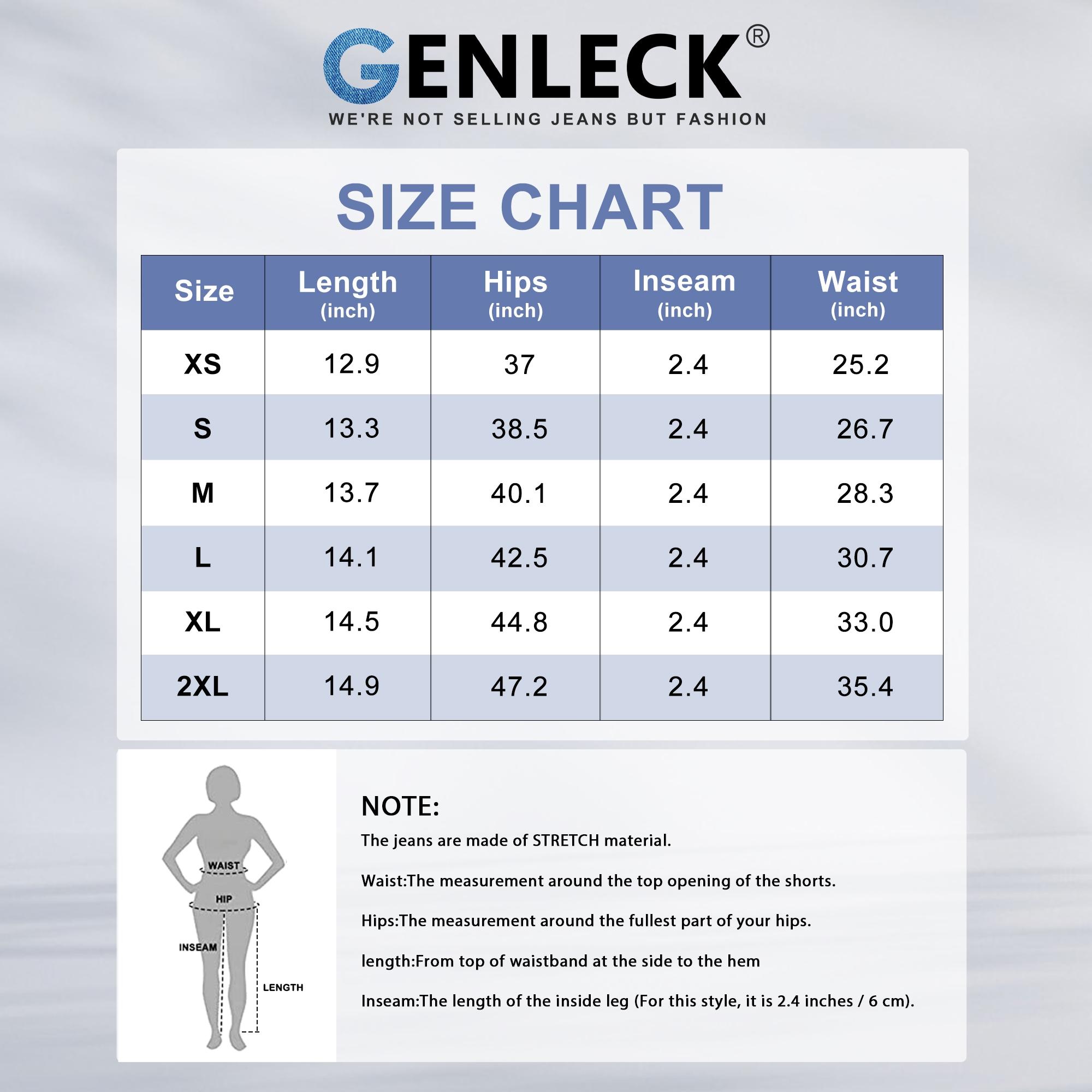 Genleck Women Crossover High Waisted Jeans Shorts Stretchy Casual Denim Shorts Boyfriend Summer Womenswear Streetwear Bottom Fit Ripped Style Chic