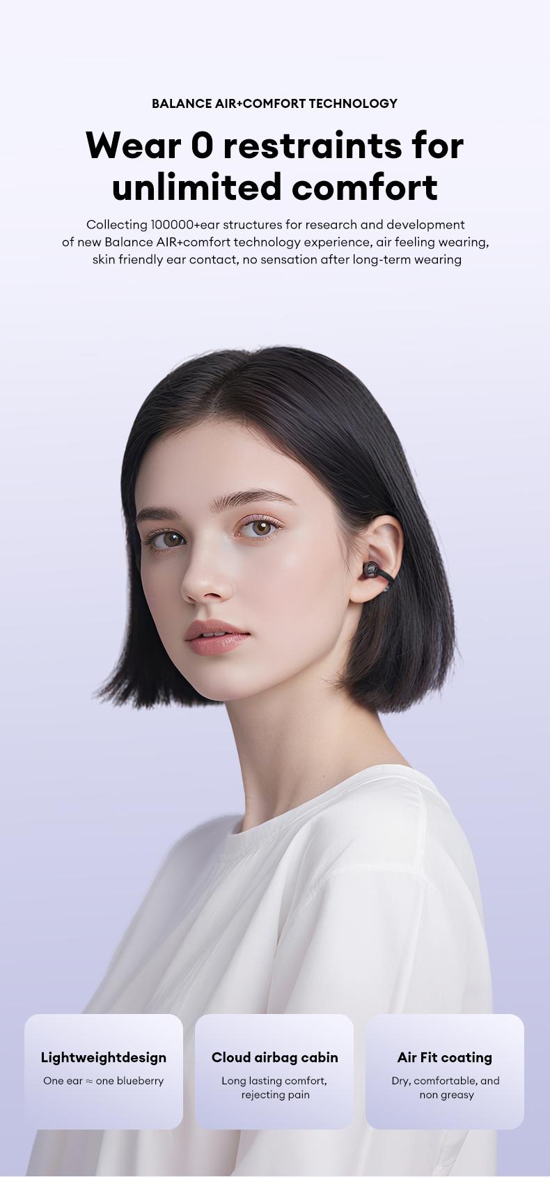 HYUNDAI Clipbuds 7 Clip-on Design Wireless Headphones, Powerful Sound Effects for Music, Dustproof & Waterproof Sports Earbuds for Running, Workout, Audio