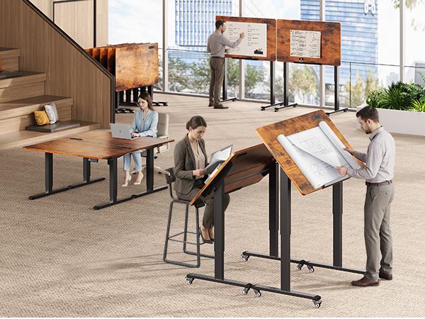 SEDETA 47 Inch Foldable Electric Standing Desk 180° Tiltable Mobile ...