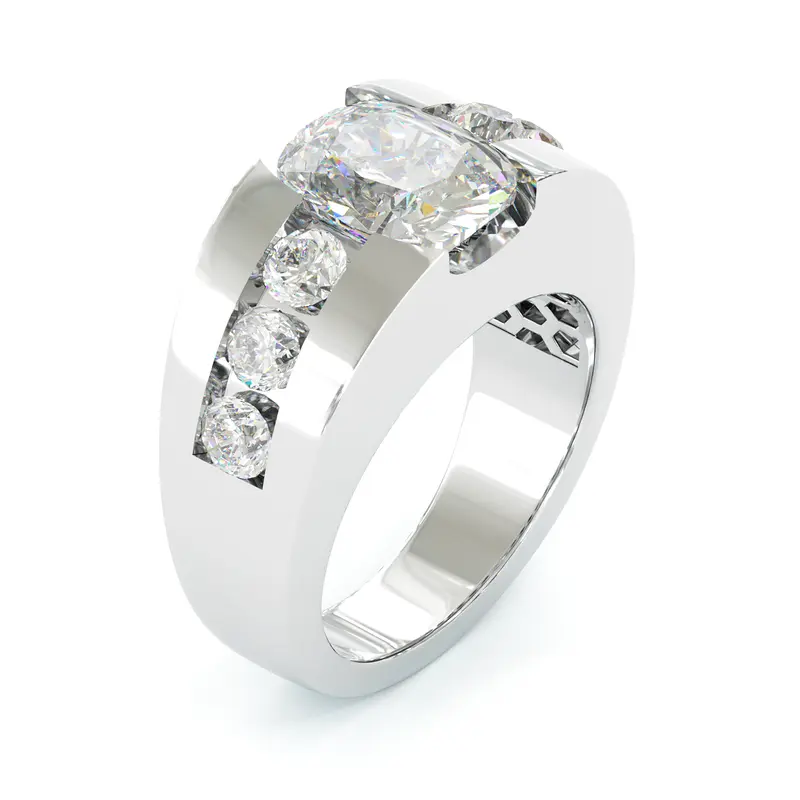 Aossio Bold Cushion Stone Men’s Ring, Clean & Powerful Design
