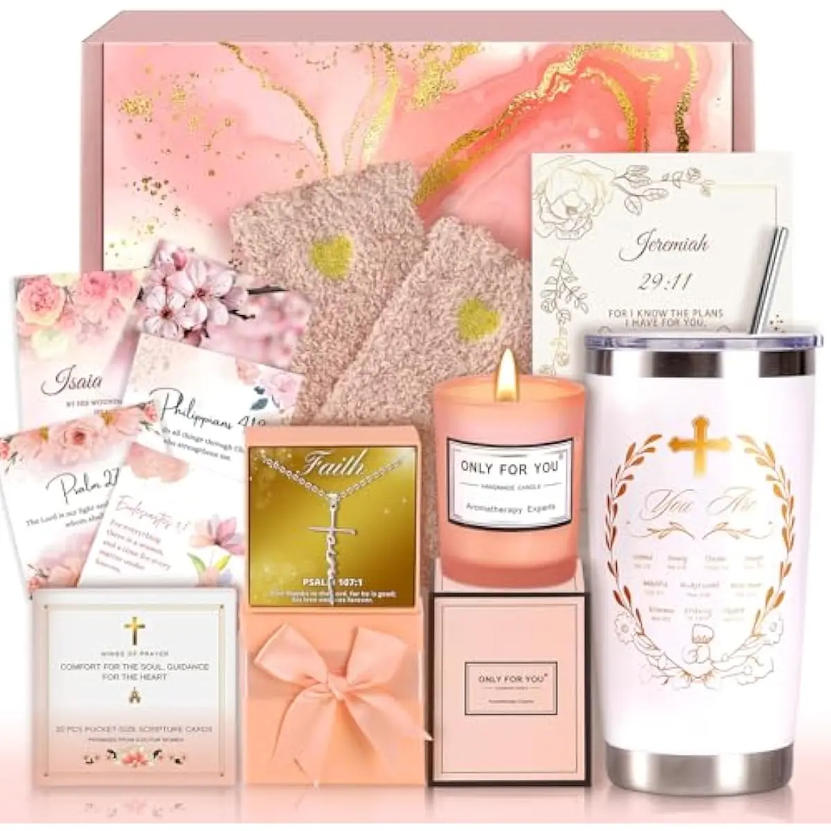 Christian Gifts For Women Faith - Inspirational Religious Birthday Gifts, Spiritual Baptism Gift For Mom, Grandma, Wife, Mothers, Best Friend, Sister, Catholic & Encouragement Gift box