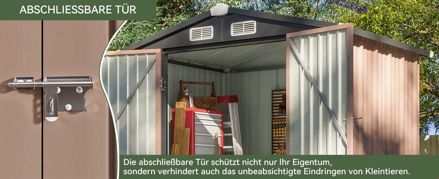 Aoxun Multi-Size Metal Storage Shed | Galvanized Steel, Lockable Doors | Heavy Duty Outdoor Storage for Backyard, Garden, Patio((4x6FT / 8x10FT /10x12FT) Aoxun Multi-Size Metal Storage Shed | Galvanized Steel, Lockable Doors | Heavy Duty Outdoor Storage for Backyard, Garden, Patio((4x6FT / 8x10FT /10x12FT)
