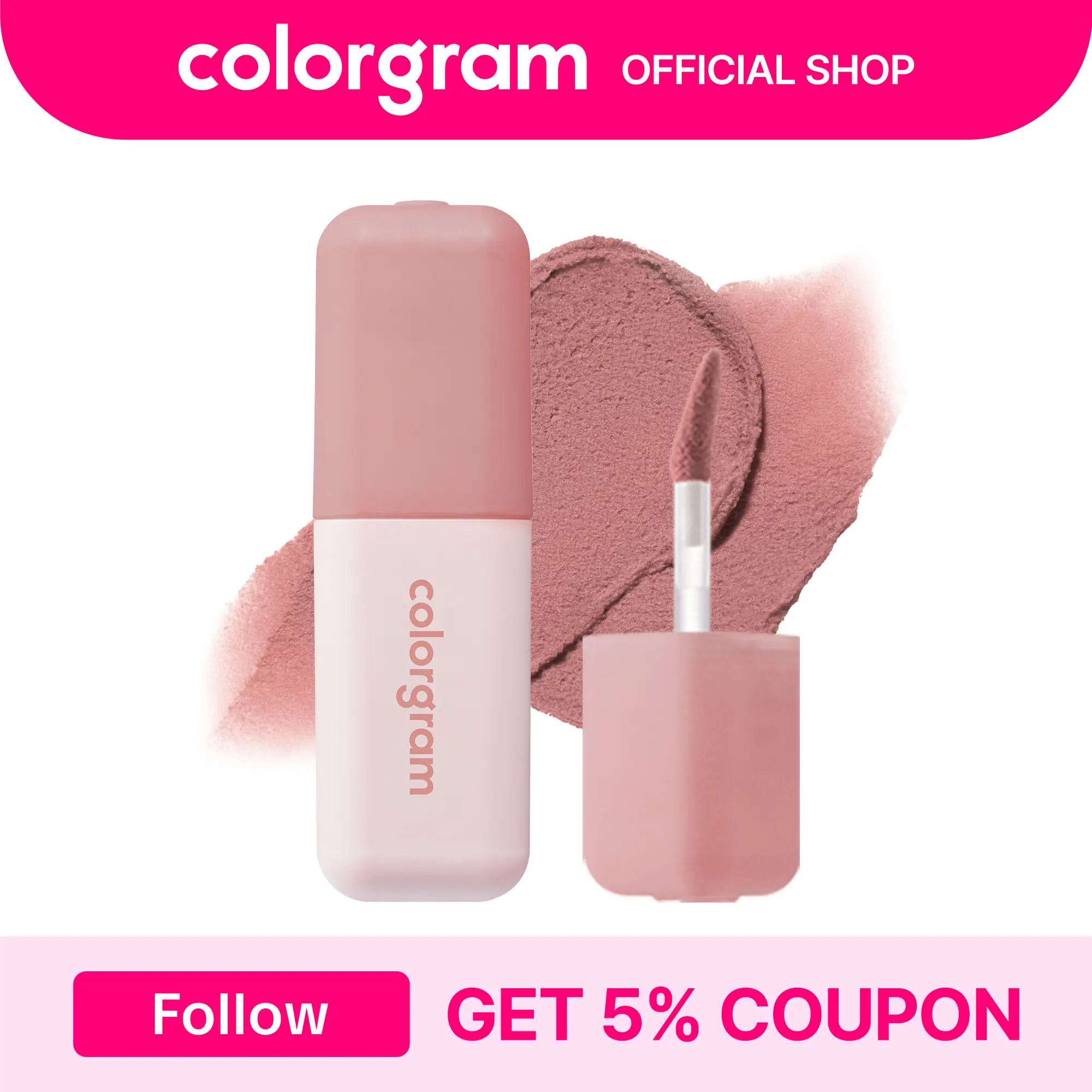 Colorgram Nude Blur Tint | Soft Velvet Matte Lip & Cheek Stain with Airbrushed Finish & Vegan Cruelty Makeup | Korean Makeup, Kbeauty I summervibes