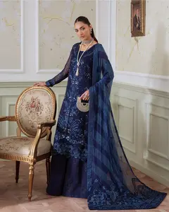 Nureh Suit 003 - Embroidered Chiffon Suit