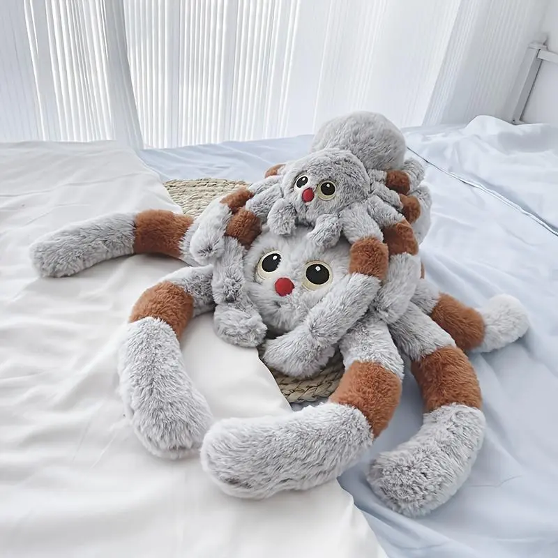 Unisex Interesting Soft Plush Spider Stuffed Toy, Animal Doll for Room Decoration, Birthday Gift