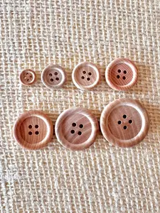 Dark Wood Grain Buttons | 6 pack  (Multiple Sizes)