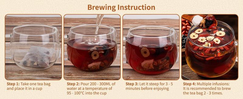 Ginseng Five Treasures Kidney Tea, Traditional Chinese Herbal TeaBags, Natural Organic Kidney Cleanse Detox Tea for Women & Men, 7 Precious Ingredients Formula(1 Pack/25 Bags)