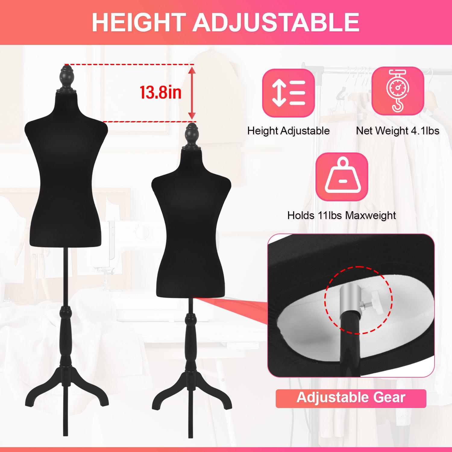 BestOffice Durable Female Manikin Dress Form 49.6-63.4 Inch Adjustable Height Wooden Tripod Stand High Density Foam Portable Display Mannequin for Window Displays & Home Decor Solid Wood BestOffice Durable Female Manikin Dress Form 49.6-63.4 Inch Adjustable Height Wooden Tripod Stand High Density Foam Portable Display Mannequin for Window Displays & Home Decor Solid Wood