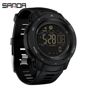 Men's Outdoor Sports Digital Watch, Waterproof Electronic Wristwatch with Pedometer, Calorie Counter and Countdown Function