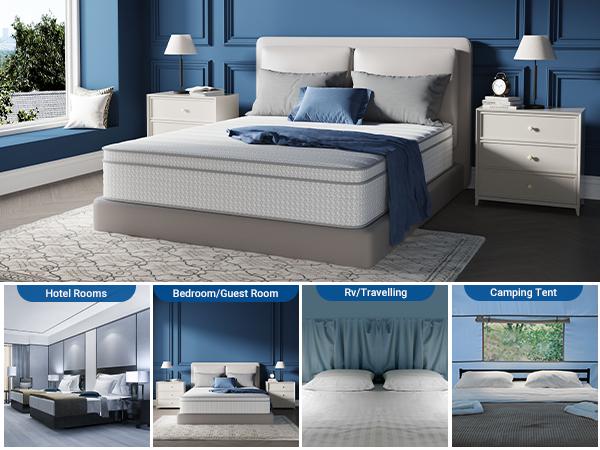Full/Queen/King Mattress -6/8/10/12/14 Inch-Perfect Balance of Softness & Firmness: High-Quality Mattress for All Sleepers & Body Alignment-Motion Isolation Mattress