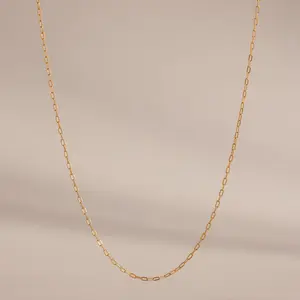 Dainty Paperclip Necklace by Caitlyn Minimalist - Layering Link Chain Necklace - Minimalist Stackable Everyday Necklace - Jewelry Gift for Her