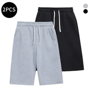 2-Piece Men's summer Seven point shortsSet - solid color - Casual loose pants - 2-Piece Bottoms for Everyday Use Menswear exercise shorts men