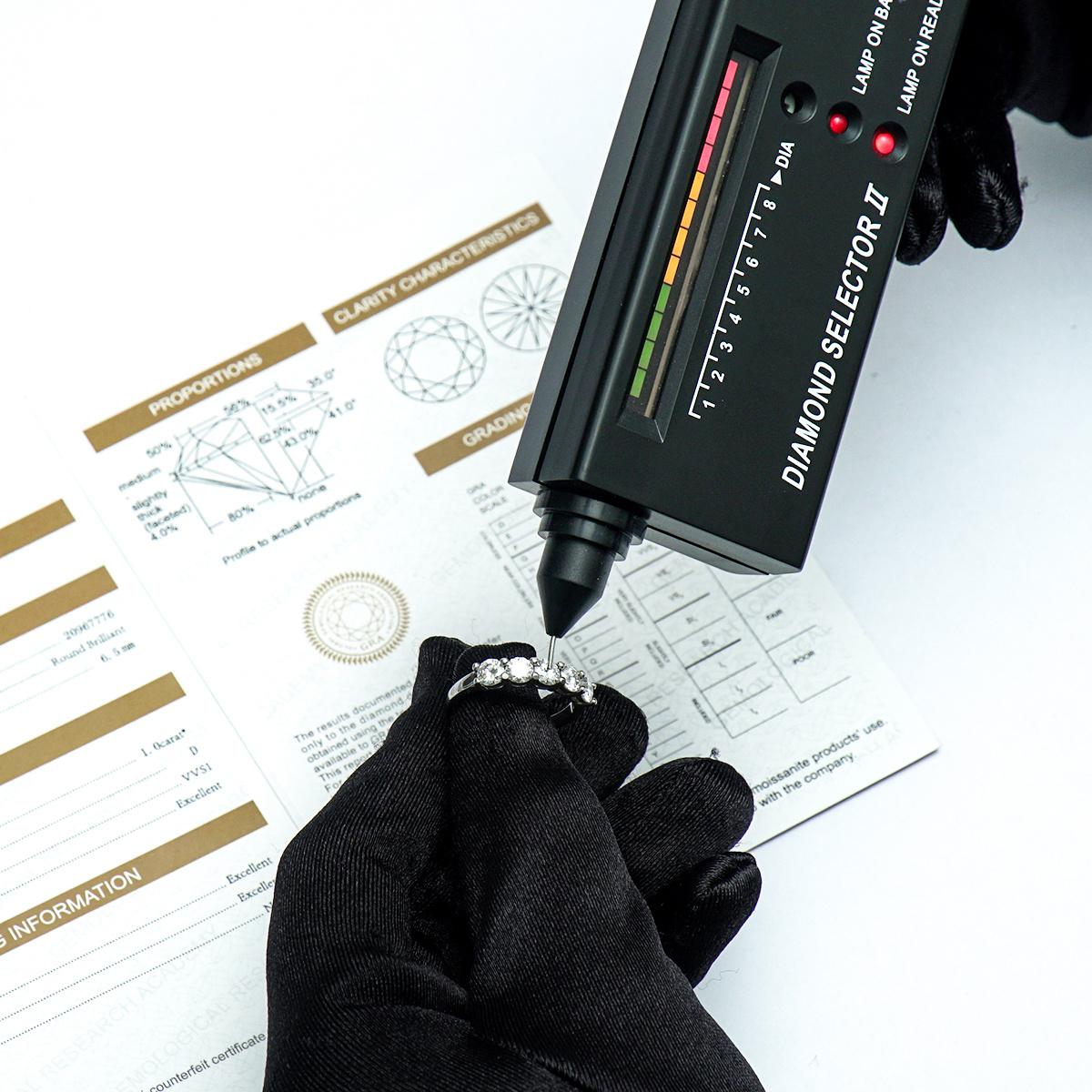 Delzzad 1.5ct Half Eternity Stacking Band D Color VVS Round Synthetic Moissanite Ring Band S925 Christmas Gift