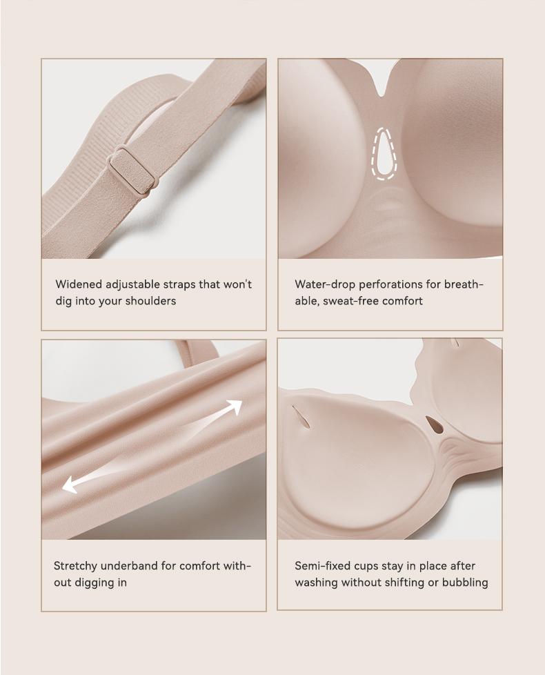 LUCKMEEY Bras for Women No Underwire Wave Push Up Wireless Bra Seamless Bras Full Coverage Bralettes Lift Everyday Bras