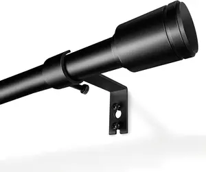 5/8” Diameter Curtain Rods 30-90 Inch, for 30-84 Inch Windows, Adjustable Splicing Black Curtain Rods for Windows with Brackets, Window Rod Long Small Curtains Rod Edidonson